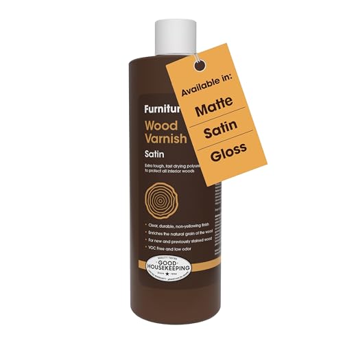 Furniture Clinic Wood Varnish, Polyurethane Waterproof Coating, Satin - color: Satin, size: 17 fl oz