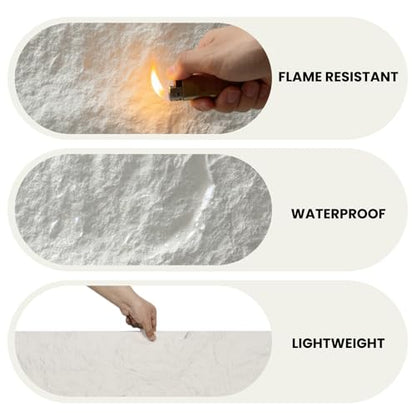 3D Faux Stone Wall Panels, 4-Pack Thicker PU, White Finish - color: White