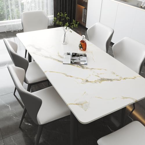 LACHEERY Thick White Marble Contact Paper for Countertops Waterproof Contact Paper Peel and Stick for Cabinets Removable Matte Gold Grey White Marble Wallpaper for Kitchen Bathroom Counter 15.8"x80" - size: 15.8" x 80"