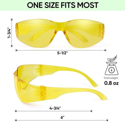 TICONN Clear Safety Glasses for Men & Women, ANSI Z87.1 Safety Goggles - style: 48 Pairs Yellow