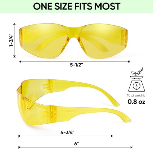 TICONN Clear Safety Glasses for Men & Women, ANSI Z87.1 Safety Goggles - style: 24 Pairs Yellow