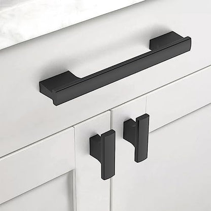 Matte Black Cabinet Handles Kitchen Pulls 5 Inch 12 Pack - color: Matte Black, size: 5 Inch Hole Center