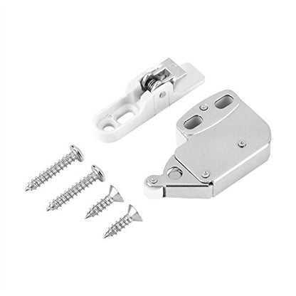 Push to Open Door Latches, Automatic Cabinet Latch Lock Set No Handle Spring Latches for Cupboard Wardrobe Furniture Sliding Doors Easy Install Hidden Touch Catch