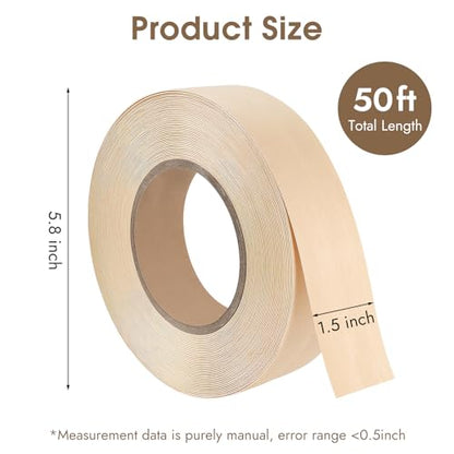 BEVTEE Wood Edge Banding 1.5 in × 50 ft, Iron on Birch Plywood Veneer Roll - color: wood, size: 1.5 inch x 50ft