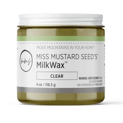 Miss Mustard Seed's MilkWax Clear Furniture Wax for Wood & Cabinets, 4 oz - color: Clear, size: 4 Ounce (Pack of 1)