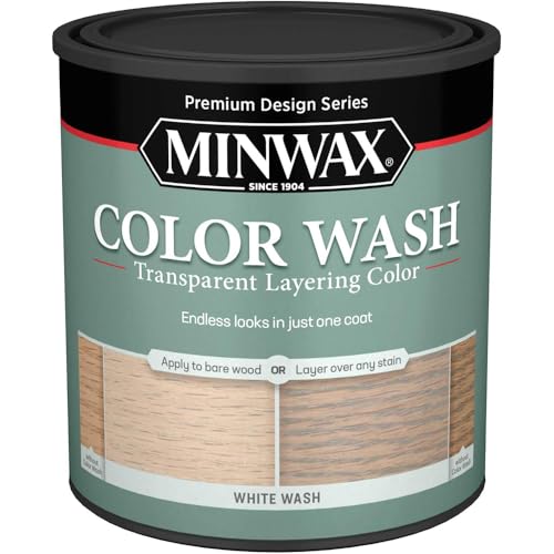 4-Pack of 1 qt Minwax 618604444 White Wash Color Wash Transparent Layering Color Stain, Semi-Transparent