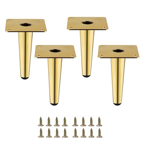 4 Inch Gold Furniture Couch Cabinet Dresser Legs Set of 4 - color: Gold, size: 4"-Set of 4