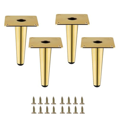 4 Inch Gold Furniture Couch Cabinet Dresser Legs Set of 4 - color: Gold, size: 4"-Set of 4
