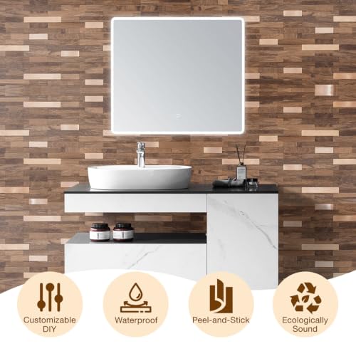 Peel and Stick Backsplash Tile Waterproof Removable PVC Wall Sticker 3D Faux Stone Marble Brick White Accent Panels (White Marble - Metal Gold, 40 Tiles - 18 sq. ft. (1.68 m²)) - color: White Marble - Metal Gold, size: 40 Tiles - 18 sq. ft. (1.68 m²)
