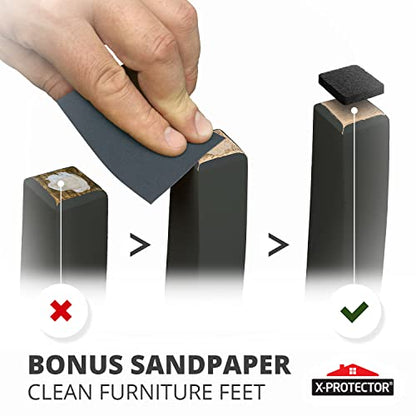 Felt Furniture Pads X-PROTECTOR 10 PCS - Premium 8” x 6” x 1/5” Heavy Duty - color: Black, size: 8” x 6”