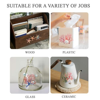OLYCRAFT 3pcs/Set Ocean Rub on Transfers for Furniture and Crafts 6x12 Inch Coral Shell Furniture Decals Transfer Stickers Starfish Rub on Decal with 1pc Scraper for Wood Furniture Home Decoration - style: Ocean