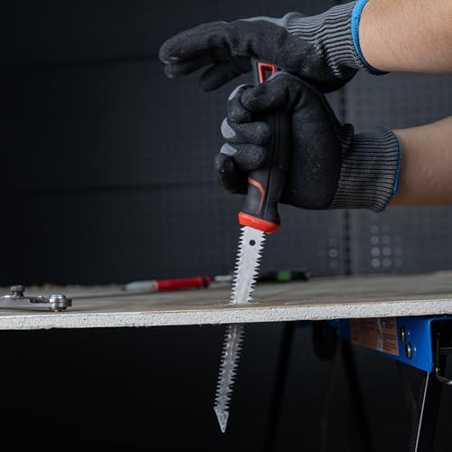 HAUTMEC 6-Inch Drywall Jab Saw, Double-Edge Sheetrock Saw with Sharp Tip & Soft Grip Handle, Keyhole Hand Saw for Drywall, Wallboard, Plywood, Plastic & Wood – HT0028 - style: Double Edge Jab Saw