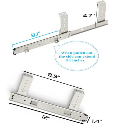 FRMSAET Heavy Duty Under Mount 12/14/16/18inch Drawer Slides-12 inch Silver - color: Silver, size: 12 Inch