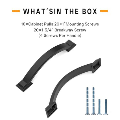 10 Pack 3.75 inch Cabinet Pulls Matte Black Cabinet Handles Drawer Pulls for Kitchen Cabinet Cupboard - color: Matte Black, size: 3.75 inch（96mm）, style: 10 Pack