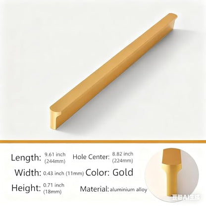 5 Pack Black Cabinet Pulls - Kitchen Hardware Handles for Dresser Drawers -T Shape Cabinet Hardware (9.61 inch,Gold) - color: Gold, size: 9.61 inch