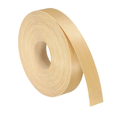 uxcell 1 Inch x 49ft Wood Veneer Edge Banding, Pre-Glued Flexible Pine Edging Strips, Iron on with Hot Melt Adhesive Wood Tape for Cabinet Repair and Furniture Restoration - size: 1 Inch x 49ft