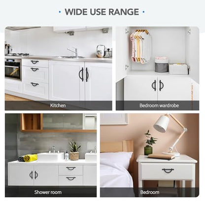 HOME EDIT Matte Black Cabinet Pulls Curved, 3-3/4 Inch/96 mm, 10 Pack - color: Matte Black, size: 3-3/4 Inch Hole Center