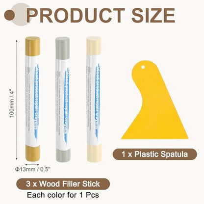 uxcell 3Pcs Wood Filler Sticks, Wax Crayons, 3 Colors Bright Brown Series - color: Bright Brown Series