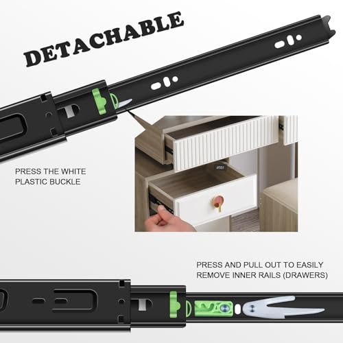 22 inch Soft Close Drawer Slides 6 Pairs Ball Bearing Full Extension Cabinet Drawer Slides 3 fold, Side Mount, 100 LB Capacity Heavy Duty Drawer Slide 22" Black - size: 22inch(550mm), style: Black-6