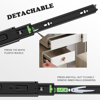 22 inch Soft Close Drawer Slides 6 Pairs Ball Bearing Full Extension Cabinet Drawer Slides 3 fold, Side Mount, 100 LB Capacity Heavy Duty Drawer Slide 22" Black - size: 22inch(550mm), style: Black-6