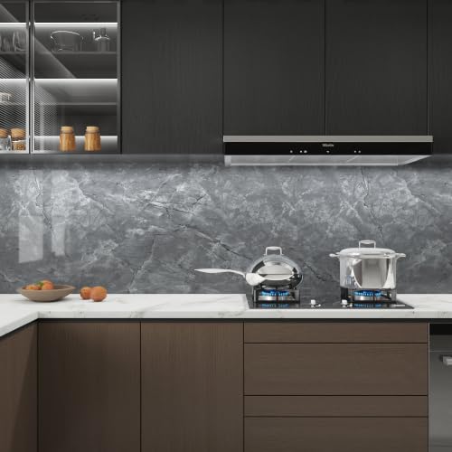 Gray Marble Contact Paper for Countertop Peel and Stick Waterproof - color: Gray, size: 16" x 118"