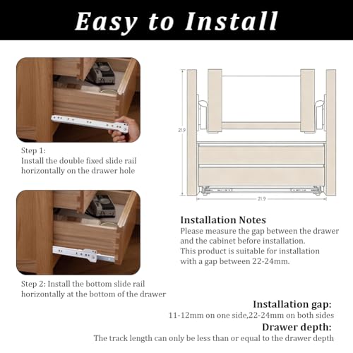 CRASPIRE 2 Pairs 10 Inch Drawer Slides White Coated Steel Drawer Track Removable Replaceable Bottom Mount Rails with Nylon Wheels Cabinet Slide Hardware Side Glides for Dresser Furniture Accessories - size: 9.84x0.75-1.38inch(25x1.9-3.5cm)