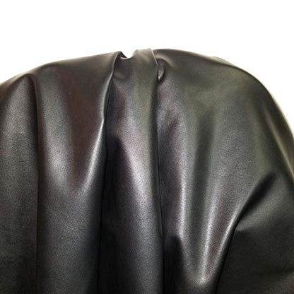 Black Matte Fullgrain Soft Faux Vegan Leather Fabric Sheet Peta Approved Vegan) 1 Yard (36 x 54 inch) Cut by Yard Pleather 0.9 mm Smooth Upholstery | 36"x54" - color: Black Matte