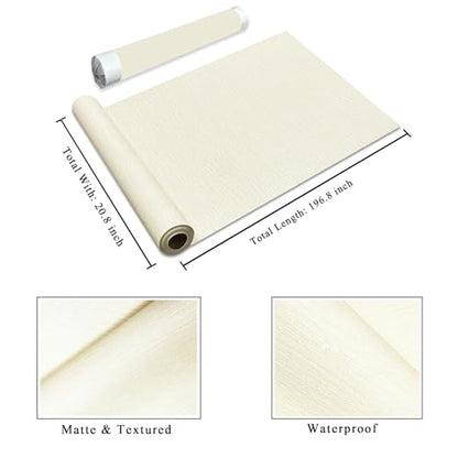 YXTII 20.8" x 196.8" Textured Wallpaper, Beige Grasscloth Peel and Stick Wallpaper for Bedroom Bathroom Laundry Room RV Stick and Peel Wall Paper Thickened - color: Beige Yellow, size: 20.8" x 196.8"