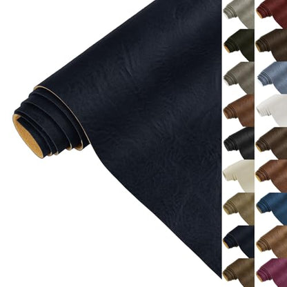 Faux Leather 1.0mm Upholstery Fabric by the Yard 55x36 Inch Blue - color: Blue, size: Pre Cut 1 Yard