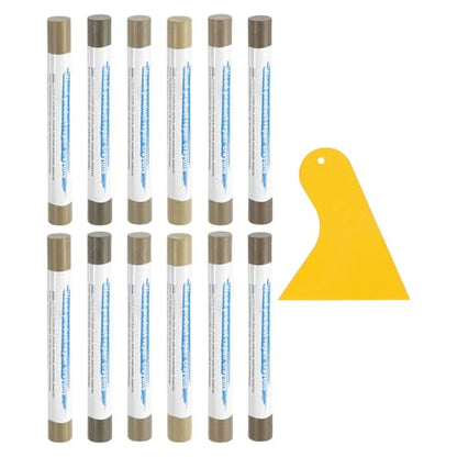 uxcell 12Pcs Wood Filler Sticks Kit, 12 Colors Tech & Gray Series - color: Tech Gray Series