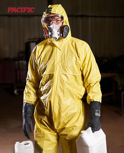 PACIFIC PPE 2 Pairs Chemical Resistant Gloves, Heavy Duty Industrial Rubber Gloves, Resist Acid, Alkali and Oil, 12.6", Large - color: 12.6"/Black (2 Pairs), size: L/9