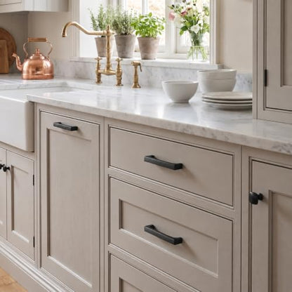 khtumeware 5 Pack Solid Handles 12-Inch(305mm) Matte Black Cabinet Pulls,Heavy Duty for Kitchen Cabinets, Cupboards, Drawers and Bathroom Hardware - color: Matte Black, size: 12"(305mm) Hole Center, style: 5-Pack