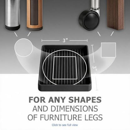 Non Slip Furniture Pads for Hardwood Floors -Yelanon 8Pcs 3” Coasters Cups - color: 8pcs3"square Black