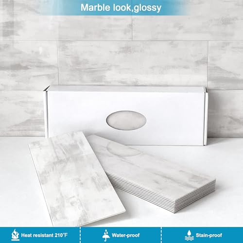 BeNice Peel and Stick Backsplash Subway Tile Rustic Gray 16pcs - color: Rustic Gray