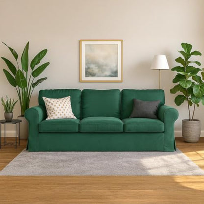 MASTERS OF COVERS Ektorp 3 Seater Sofa Cover Replacment Slipcover-Green - color: Three Seat Cover-green
