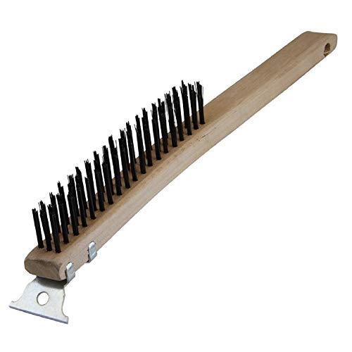 Warner 13-5/8" 3x19 Row, Wood Handle Wire Brush w/Scraper, 11081 - size: 3x19, style: Wire w/Scraper