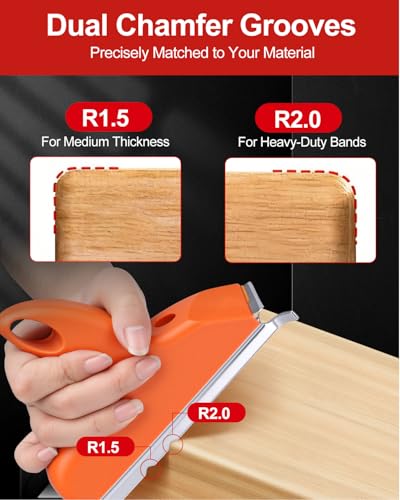 2PCS Edge Banding Trimmer, 3-in-1 Edge Banding Cutter with Sharp Stainless Steel Blades and Grip, Hand Planes Woodworking Trimmer Tools for Wood Veneer DIY PVC ABS on Straight Curved Chamfered Edges