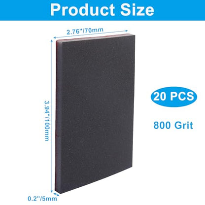 20 PCS Ultra Fine 800 Grit Sanding Sponge - size: 800 Grit