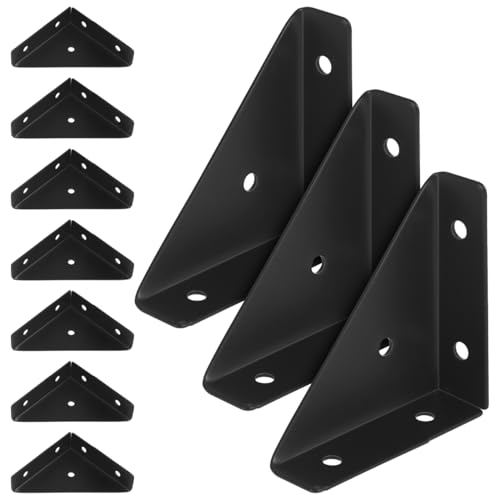 Hemobllo Corner Brackets for Wood Metal Corner Bracket 10 Pack Triangle Shelf Brace with Pre-Drilled Holes for Furniture Frame Bed Frame Desk Cabinet Support 3.54 X 2.55 X 0.74 in