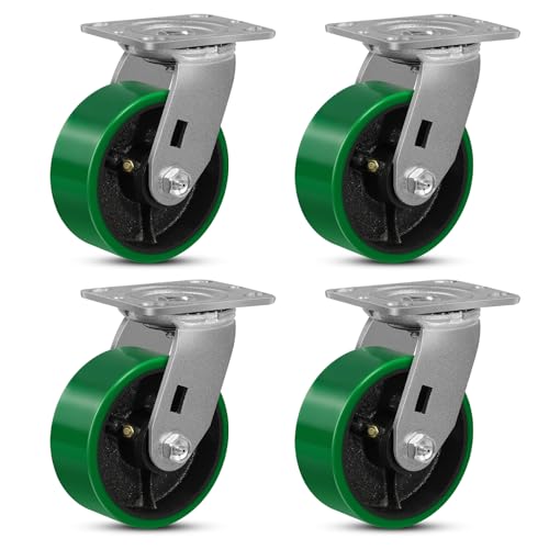 5'' Casters Set of 4 Heavy Duty Industrial Caster Wheels, Swivel Caster with Load 4000lbs Capacity, Used for Toolbox Workbench (4 Pack Swivel) - style: 5'' Wheel