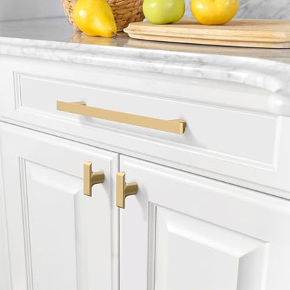 Amerdeco 10 Pack Champagne Bronze Cabinet Pulls 7.5 Inch(192MM) Hole Centers Kitchen Cabinet Handles Hardware Kitchen Handles for Cabinets Cupboard Handles Drawer Pulls ZH0028 - color: Champagne Bronze, size: 7.5"/192MM, style: 10 Pack