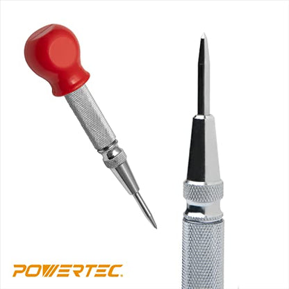 POWERTEC Cabinet Hardware Jig w/Center Punch, T Track & Stop Block, Drawer Jig for Installing Pulls, Knobs, Handle on Cabinet & Drawer, Woodworking Tools for Cabinet Handles Installation (71376) - style: Cabinet Hardware Jig w/Center Punch