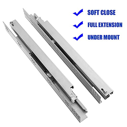 6 Pairs 21 Inch Undermount Soft Close Drawer Slides - size: 21inch
