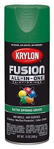 Krylon Fusion ALL-IN-ONE 2751 Satin Spring Grass 12 Ounce (Pack of 2) - color: Spring Grass, size: 12 Ounce (Pack of 2), style: Satin