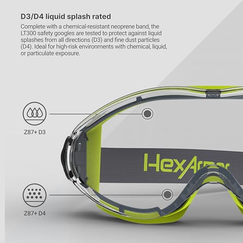 HexArmor LT300 - style: Clear Lens Anti-fog, Cloth Strap