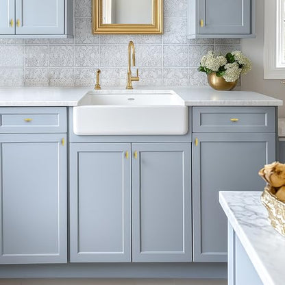 HOME EDIT 10 Pack Brushed Brass Cabinet Knobs 2 Inch Gold Drawer Knobs - color: Brushed Brass square