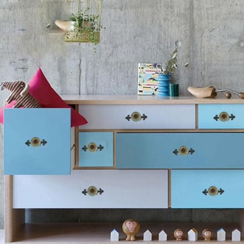HUAMULAN 10 Pack Ceramic Knobs Leopard Dresser Cabinet Pulls with Backplate - color: HRJ1901-HeiBaoLan-10PACK