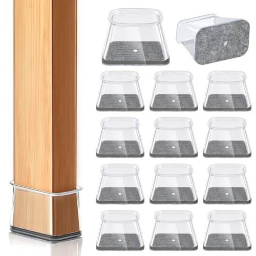 32 Pcs Silicone Chair Leg Floor Protectors Rectangular - color: Clear-32pcs, size: Rectangular XL
