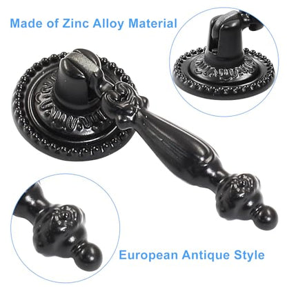 Bonsicoky 6PCS Antique Style Tear Drop Pulls, Black - color: Black