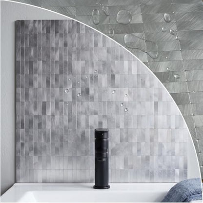 XUANINY Peel and Stick Tile Backsplash Wall Tiles, Frosted Silver, 8-Pack - color: Frosted Silver 8
